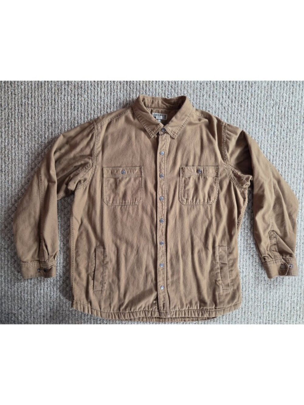 Duluth Trading Co Jacket Men 2XL Tall Brown FLannel Lined Working Man Snap Close
